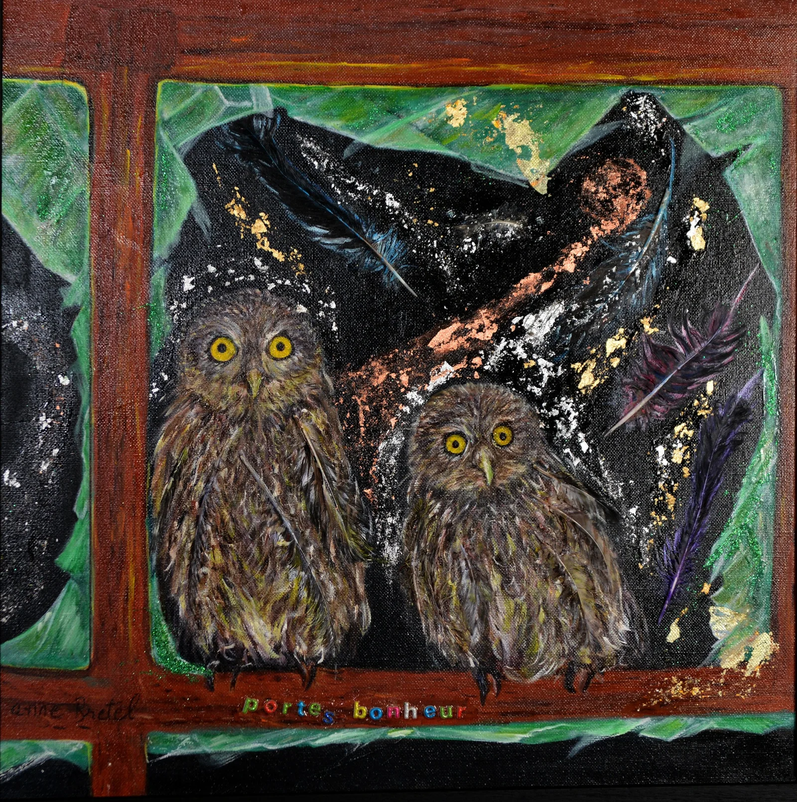 Deux chouettes porte-bonheur